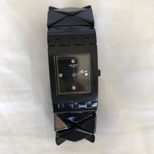 black swatch watch
